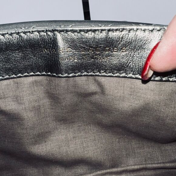 Marc Jacobs Made in Italy Metallic Quilted Leather Faux Lock Front Wristlet - Picture 9 of 14